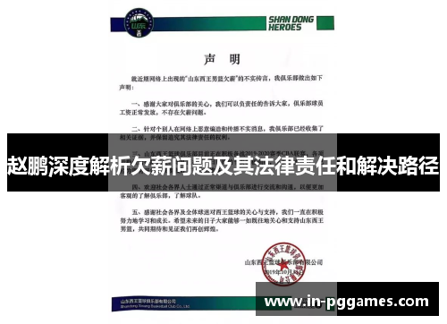 赵鹏深度解析欠薪问题及其法律责任和解决路径 赵鹏深度解析欠薪问题及其法律责任和解决路径